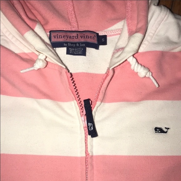 Vineyard Vines Pink & White Hoodie Size Small EUC - Picture 2 of 6